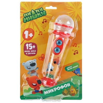 Микрофон "Ми-ми-мишки" 6 песен из м/ф, фразы героев, свет, регулировка громкости. (Умка)