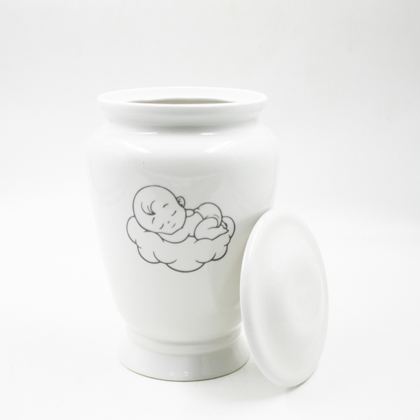 Урна для праха фарфор Амфора детская "Малыш на облаке"