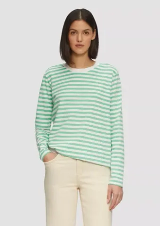 Полосатая рубашка из хлопкового джерси с длинными рукавами s.Oliver