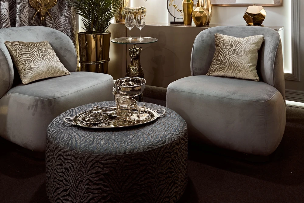 Пуф Garda Decor MURANO-80-3K-ПРИНТСИНИЙ-Ana SIN