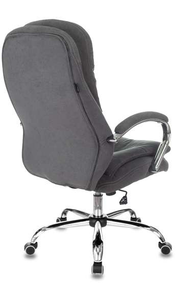 Кресло руководителя Бюрократ T-9950SL Fabric серый Alfa 44 крестов. металл хром