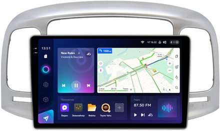 Магнитола для Hyundai Verna 2006-2010 (рамка серебро) - Teyes CC3-2K QLed Android 10, ТОП процессор, SIM-слот, CarPlay