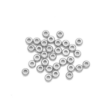 Бусина-Спейсер "Рондель" 2,9мм, серебро (10 штук)