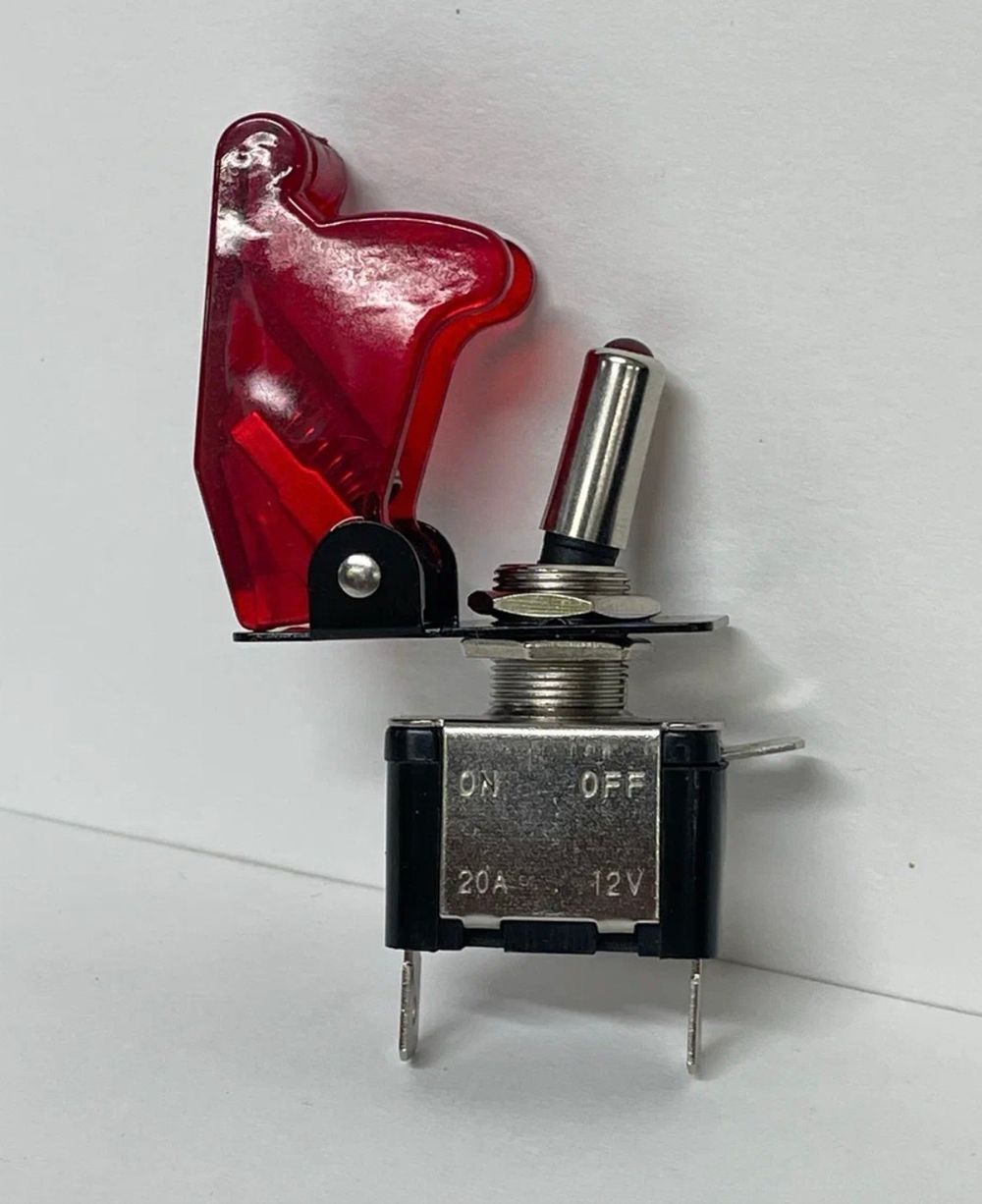 12V - 20A / Тумблер зажигания с крышкой, выключатель 12 вольт, 20 ампер. красный, TG (1 шт.)