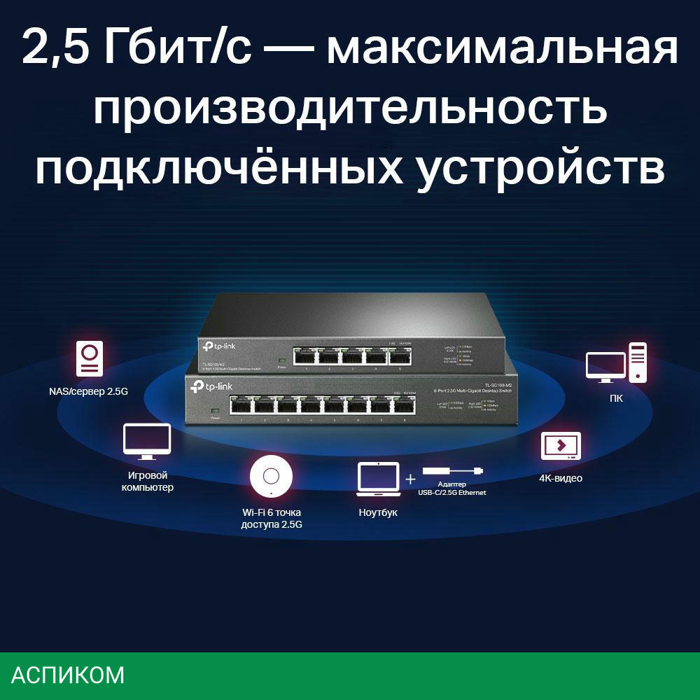 Коммутатор TP-Link TL-SG108-M2