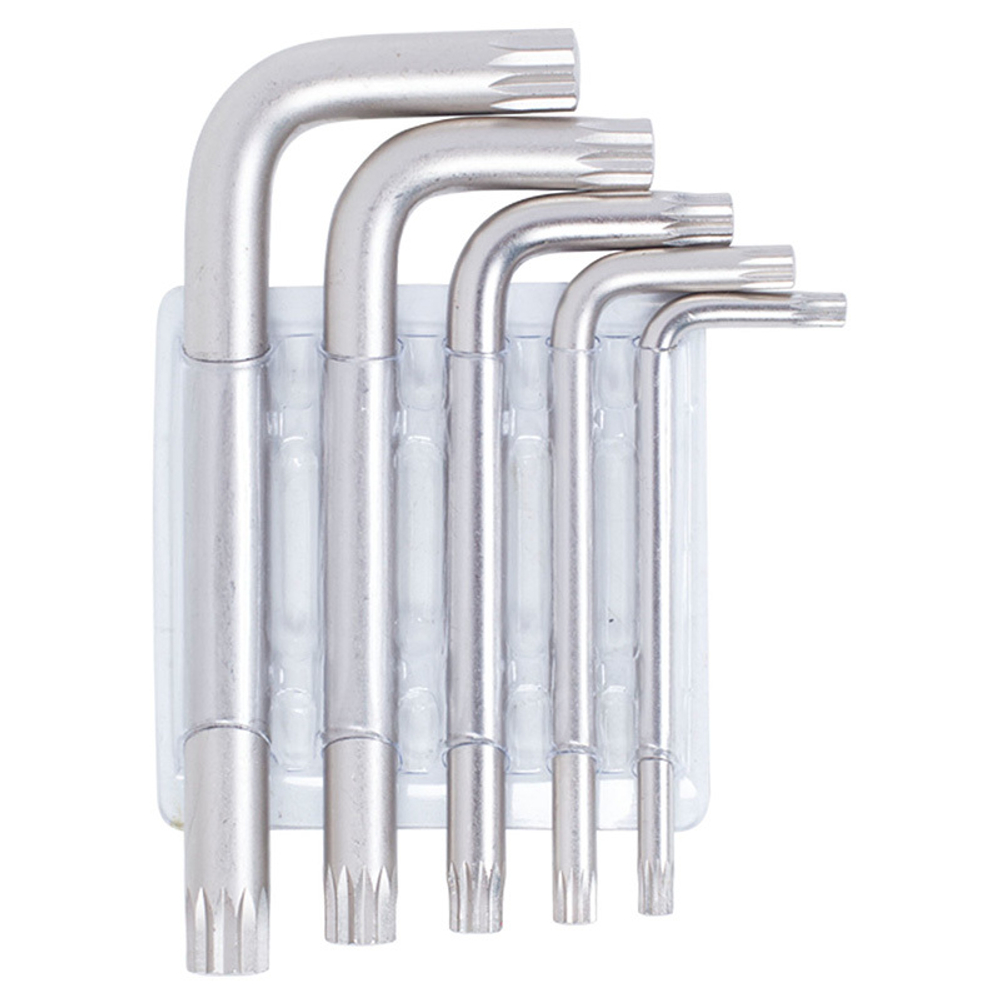 Набор Г-образных ключей SPLINE, M5-M12, 5 предметов KING TONY 20505PR01