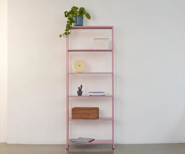 Стеллаж металлический 155х60х25, розовый