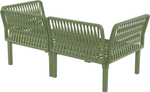 Диван пластиковый двухместный с подушками Siesta Contract Portofino Lounge, зеленый, светло-коричневый