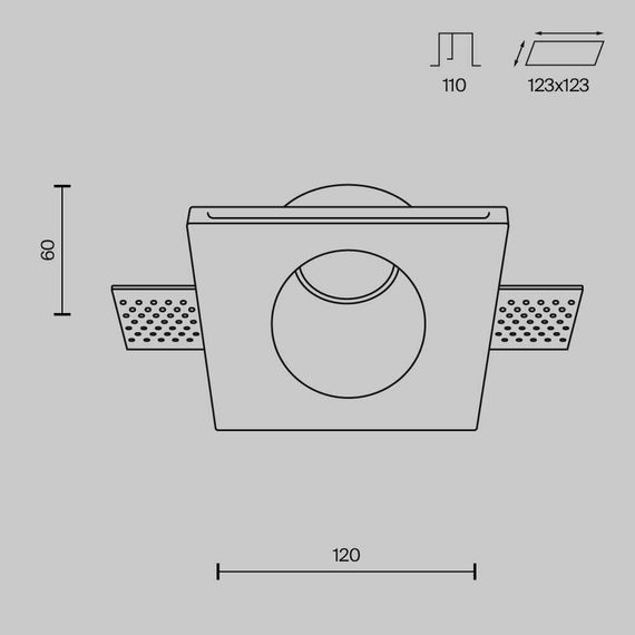 Встраиваемый светильник Maytoni Technical Gyps Modern DL001-1-01-W
