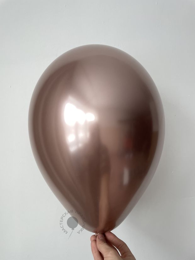 G Шар 14"/36 см, хром, золото розовое / Shiny Rose Gold