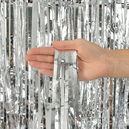 Занавес Дождик Серебро, Металлик