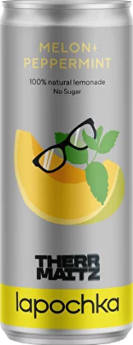 Газированный напиток Лапочка Мелон + Пепперминт / Lapochka Melon + Peppermint 0.33 - банка