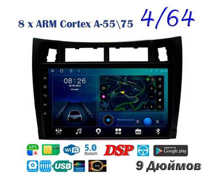 Topway TS10 4+32GB 8 ядер для Toyota Vitz 2005-2010