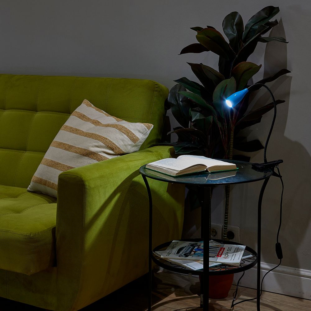 ULM-D501 4W-4000K BLUE Светильник настольный светодиодный прищепка. Механический выключатель. Синий. TM Uniel