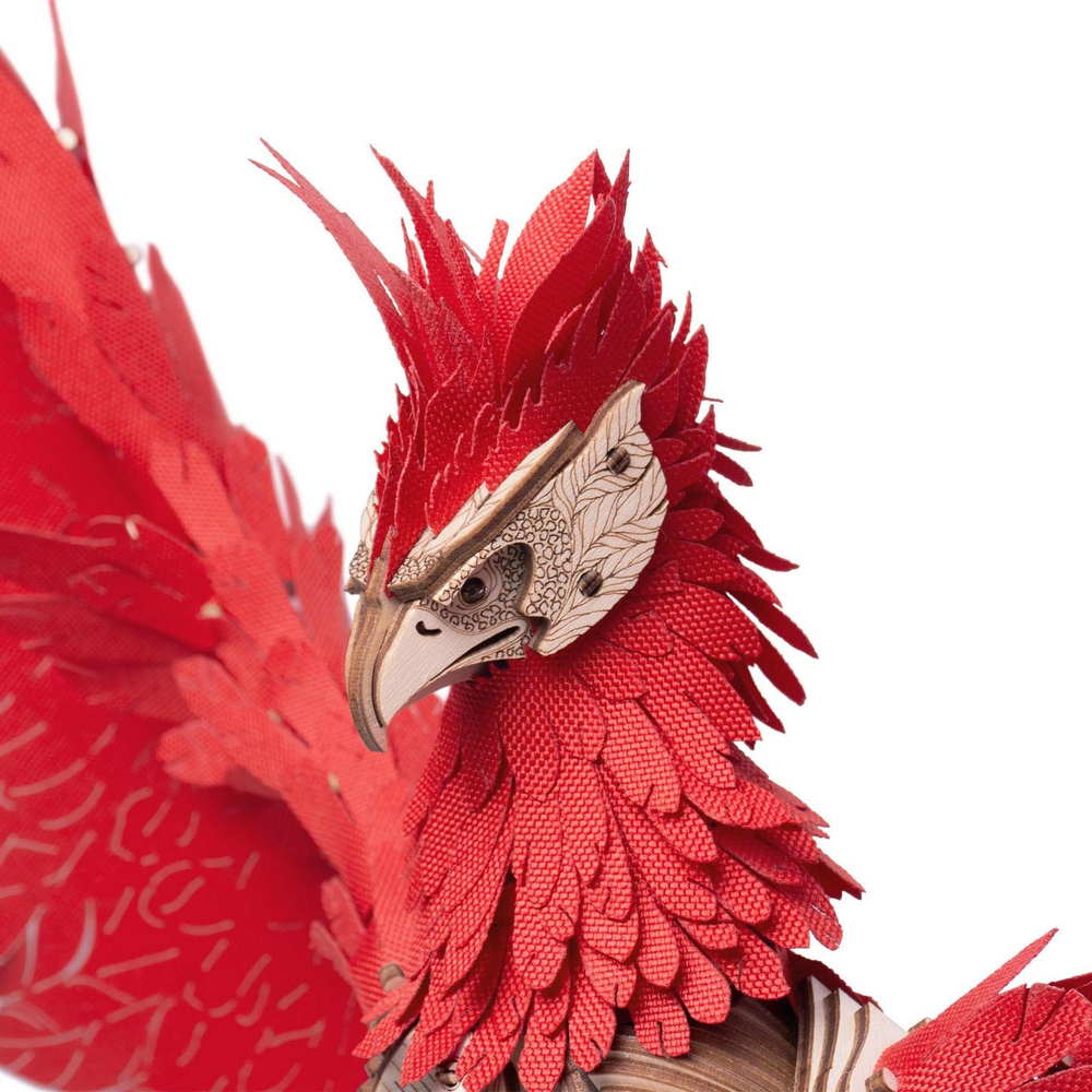 Деревянный конструктор Огненный Феникс со светящимися глазами (Lemmo)