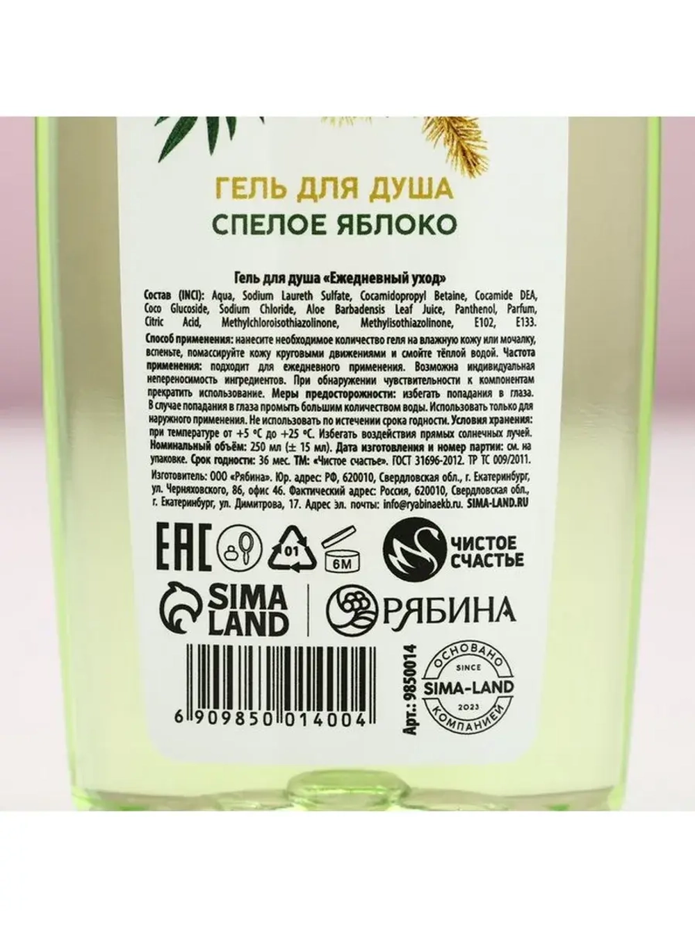 Гель для душа «С Новым Годом!», 250 мл, аромат спелого яблок
