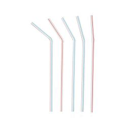 Трубочки 0,5*21 см со сгибом 1000 шт полосатые пластик P.L.