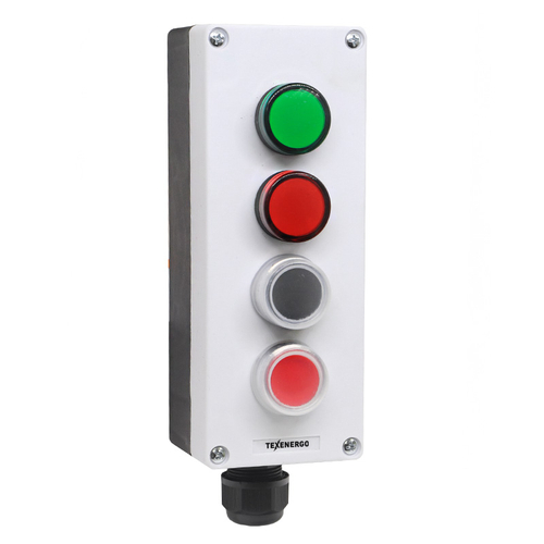 Пост управления ПКУ 15-21.141-54У2 П (AD22DS(LED) зел.+AD22DS(LED) кр.+ВК21-ВА25 1з+1р чёрн.+ВК21-ВА25 1з+1р кр.)