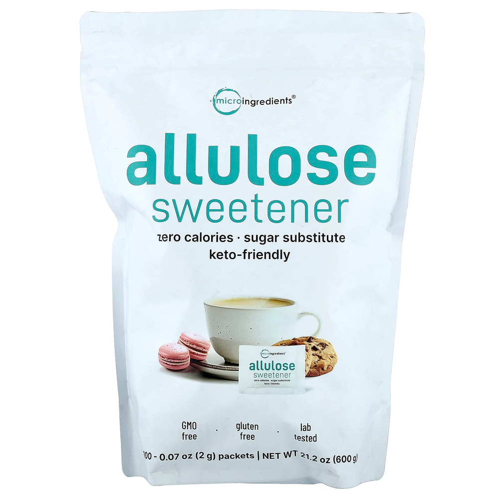 Micro Ingredients, подсластитель "аллюлоза", 300 пакетиков, по 2 г (0,07 унции)