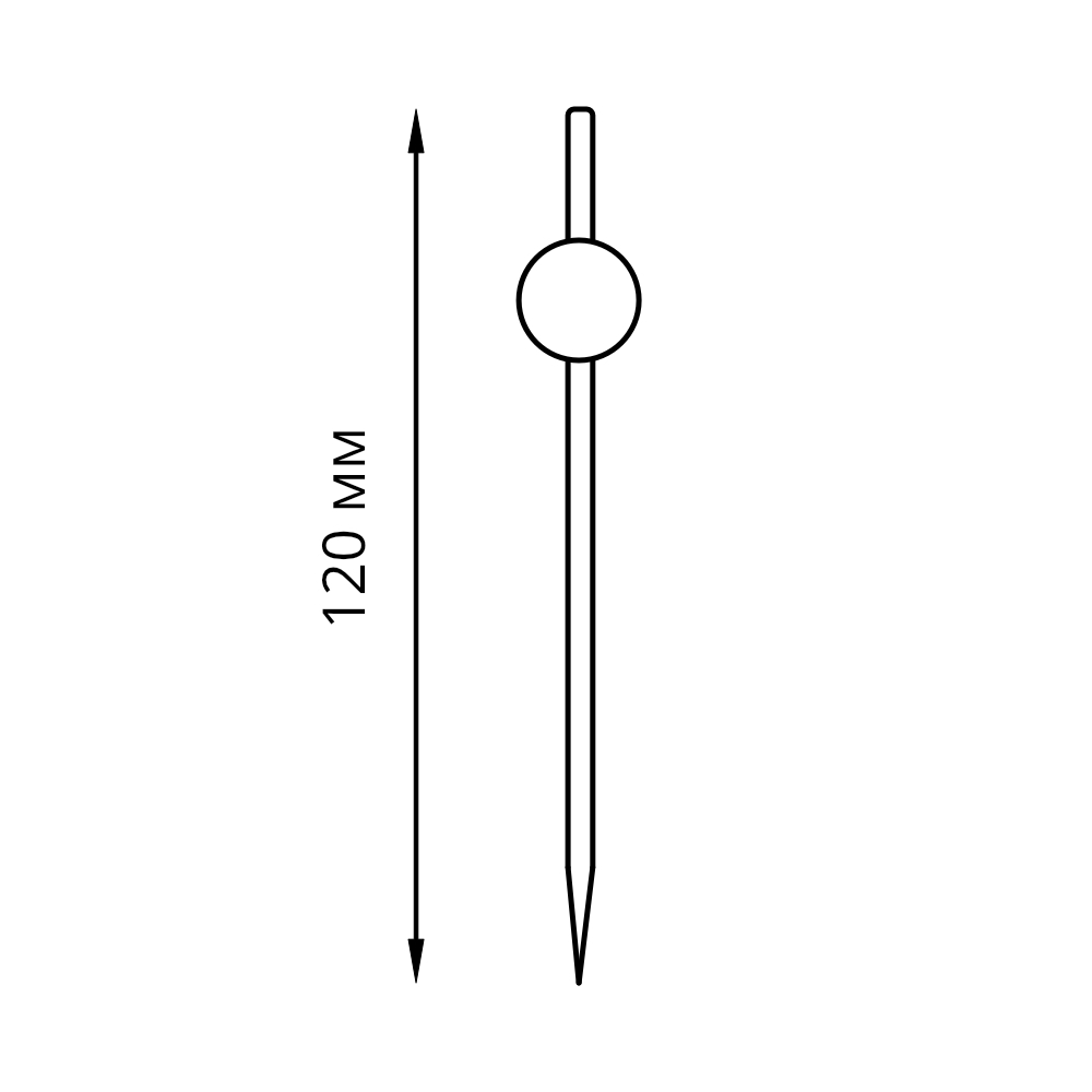 Шпажки бусинки разноцветные 12 см в упаковке по 100 шт.(100 уп/кор) бамбук