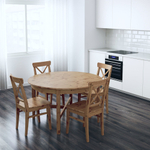 Стол обеденный круглый раздвижной КАНТРИ (IKEA HEMNES), 126/171х74 см, коричневый