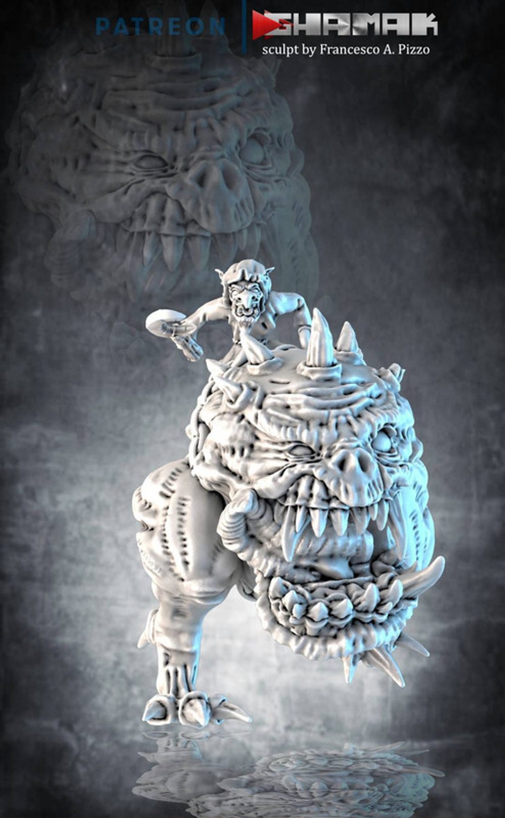 Orks Greenskins Gretchin Squig Грот на сквиге миниатюра для dnd, днд, pathfinder, фентези, Настольная игра, НРИ, Варгейм, РПГ