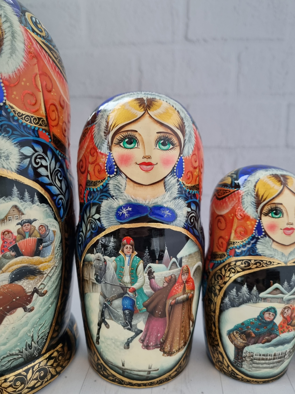 Матрёшка "Русская Тройка" 7мест 21см