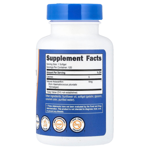 Nutricost, астаксантин, 4 мг, 120 капсул