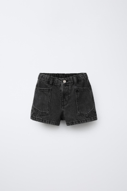 ZARA ДЖИНСОВЫЕ ШОРТЫ, ЧЕРНЫЙ