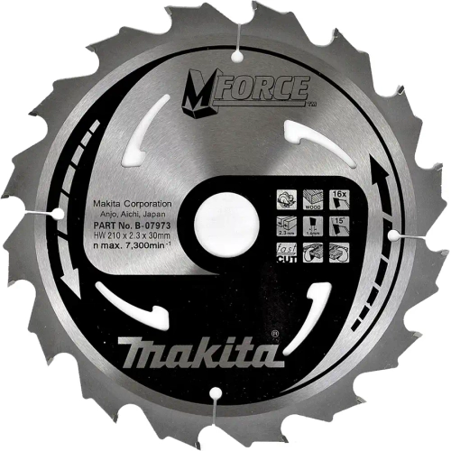 Пильный диск по дереву M-FORCE 185х30х2 мм/16 Makita B-31223