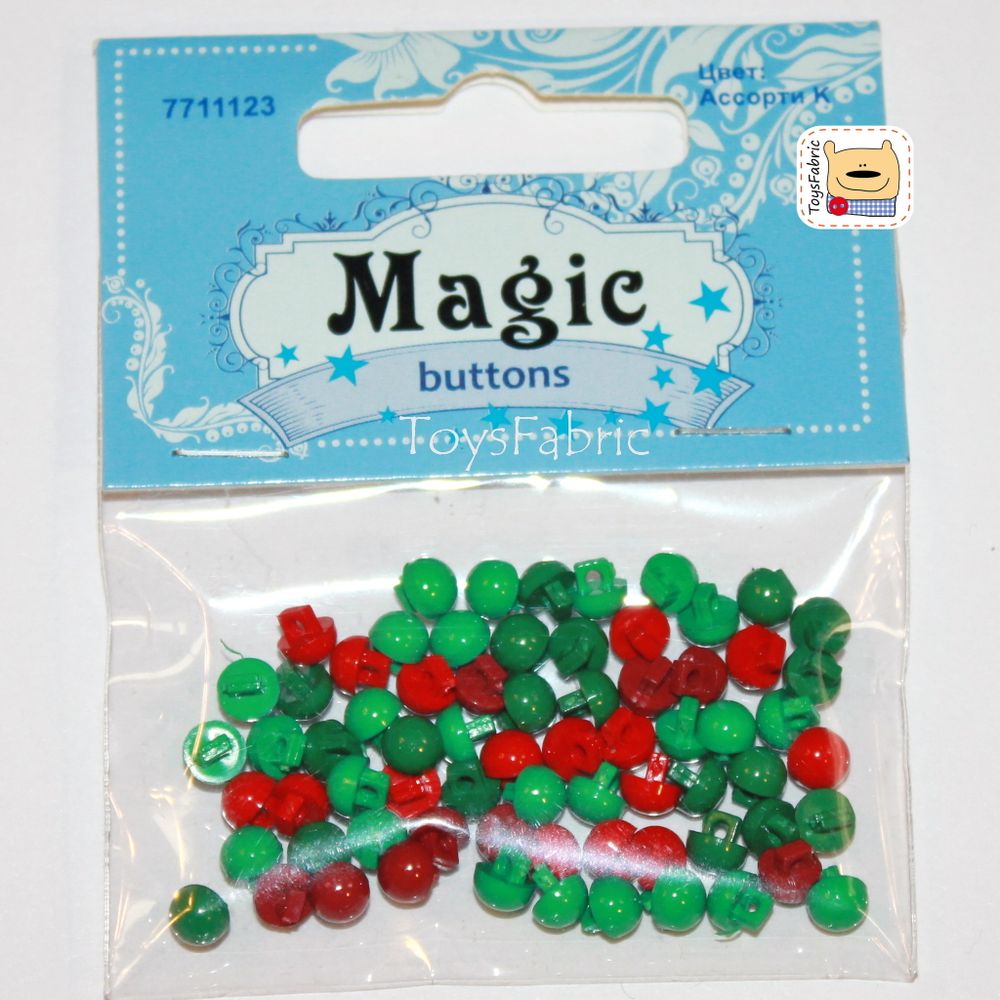 Набор мини пуговиц Magic (ВМ47) на ножке ассорти №К