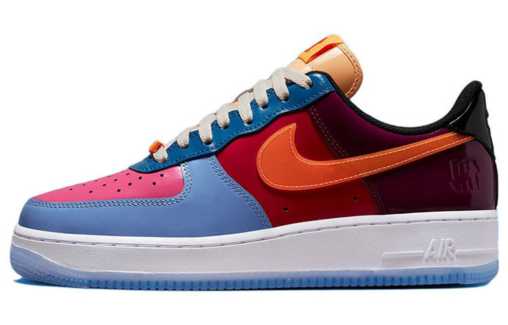 UNDEFEATED x Nike Air Force 1 "Multi Patent" patent leather leather trend classic casual non-slip wear-resistant lightweight low-top sneakers for men and women with the same color stitching