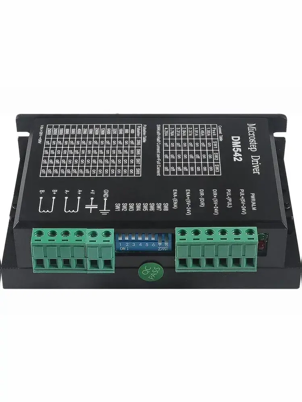 Драйвер шагового двигателя DM542, 20-50В, 4,2А / Микрошаговый привод для 42 57 шаговых двигателей Nema17 Nema23 напряжение питания