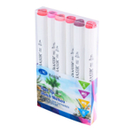 Маркер для скетчинга, двусторонние, Basir, серия "Красные тона", трёхгранные, 14 мм, спиртовые, 6 шт