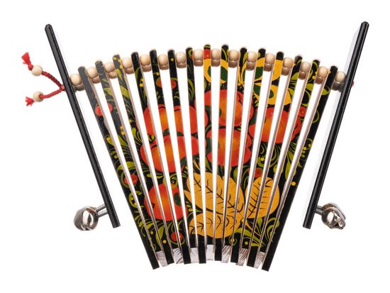 Трещотка пластинчатая «малютка», с бубенцами, Мастерская Сереброва MS-K1-TR-04