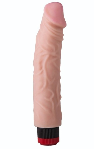 Рельефный вибратор-реалистик - 24,2 см. (Цвет: телесный)