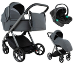 Детская коляска Pituso Sole 3 в 1 с автокреслом Santiso Pro Black PMPT/021 Grey