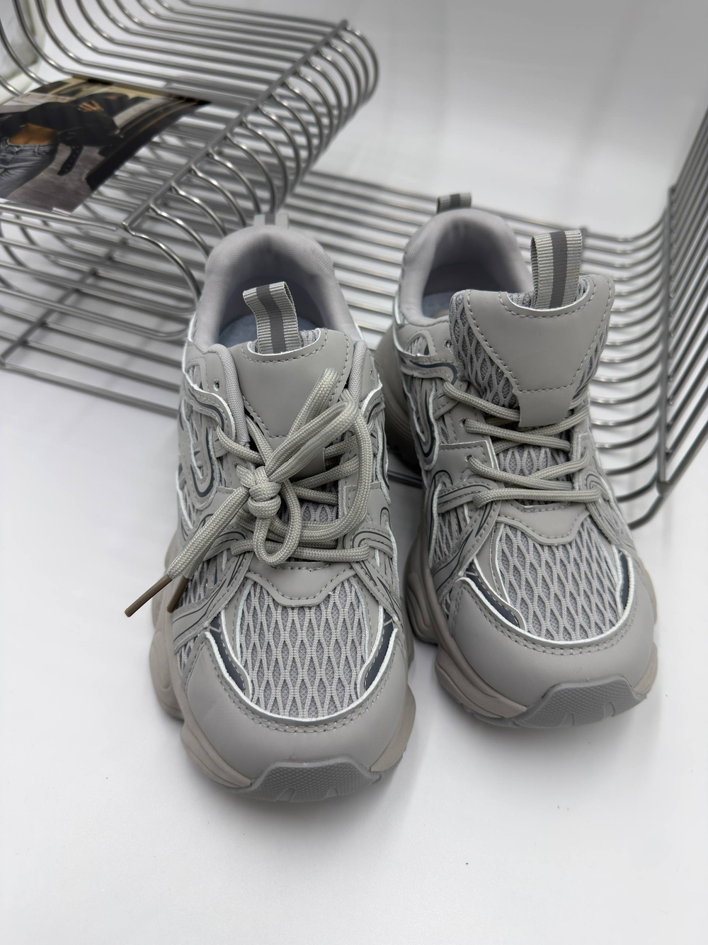 Кроссовки женские экокожа арт. 954-4 цвет "серый"