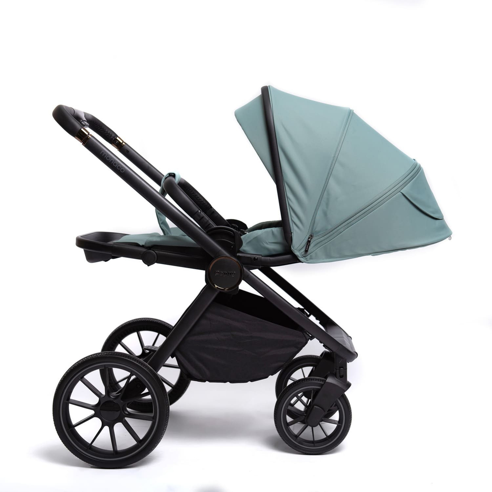 Коляска детская Peppy Monaco 2 в 1 Mint (мятный), рама черная
