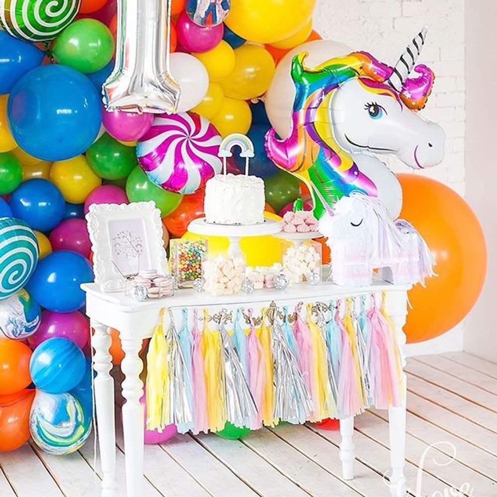 Шар (41"/104 см) Фигура, Голова сказочного единорога 1 шт.