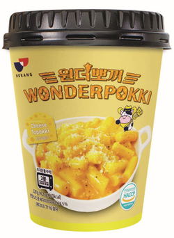Ассорти рисовых палочек, токпокки Wonderpokki, классические, Розе, с Сыром, с Черными бобами, под соусом жгучей курицы, 5 шт по 120 гр, корейская еда быстрого приготовления