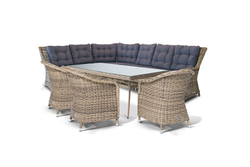 "Базелла" обеденная группа из искусственного ротанга, цвет соломенный