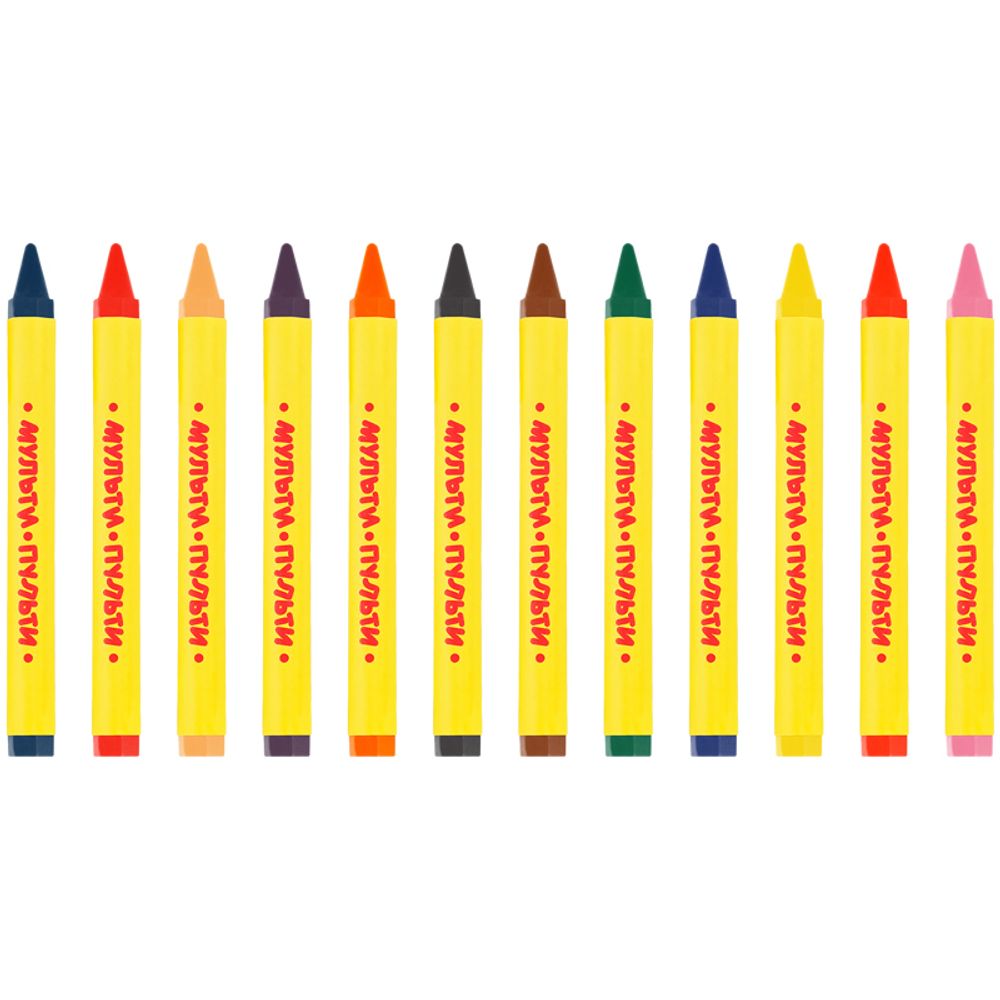 Мелки восковые 12цв. Мульти-Пульти Енот в Новой Гвинее, картон. уп.