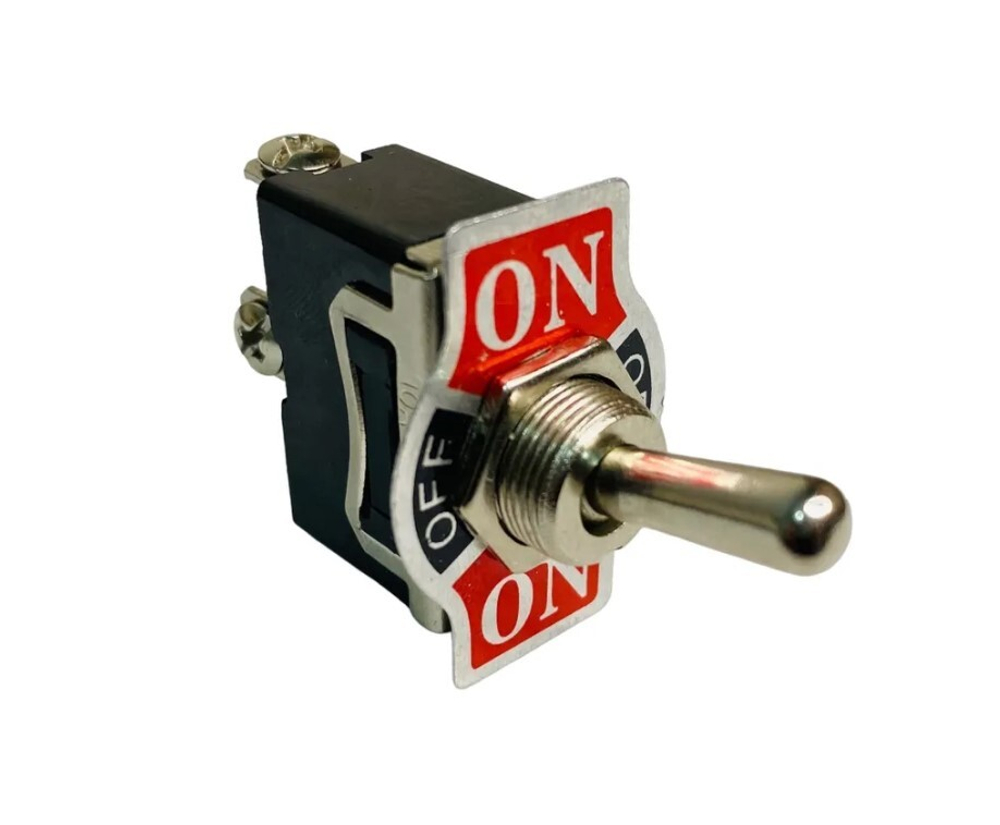 Тумблер (ON-OFF-ON) выключатель в металле на 3 контакта ON-OFF-ON (1 шт.)