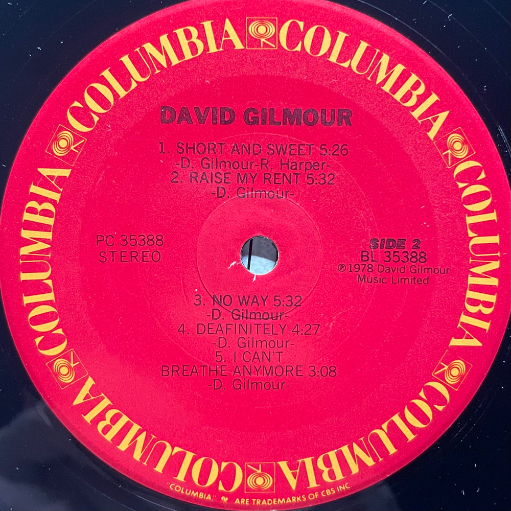 David Gilmour ‎– David Gilmour (США)