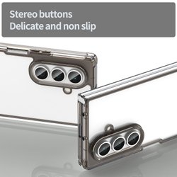 Чехол прозрачный защитный для Samsung Galaxy Fold 7, мягкие усиленные боковые рамки серого цвета