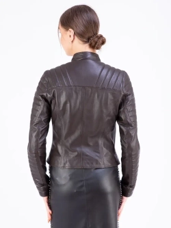 Косуха укороченная демисезонная куртка из натуральной кожи