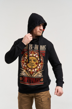 Black hoodie kangaroo "The sun is for us"