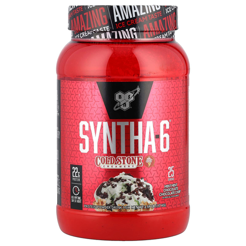 BSN, Syntha-6, Cold Stone Creamery, мята и шоколадная крошка, 2,59 фунта (1,17 кг)
