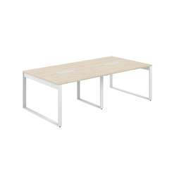 AG.2412.AR.72.WH / Стол для переговоров 2400х1238х750 / профиль О-образный: 70х20 белый; лючок: серебро; столешница: ак.равелло